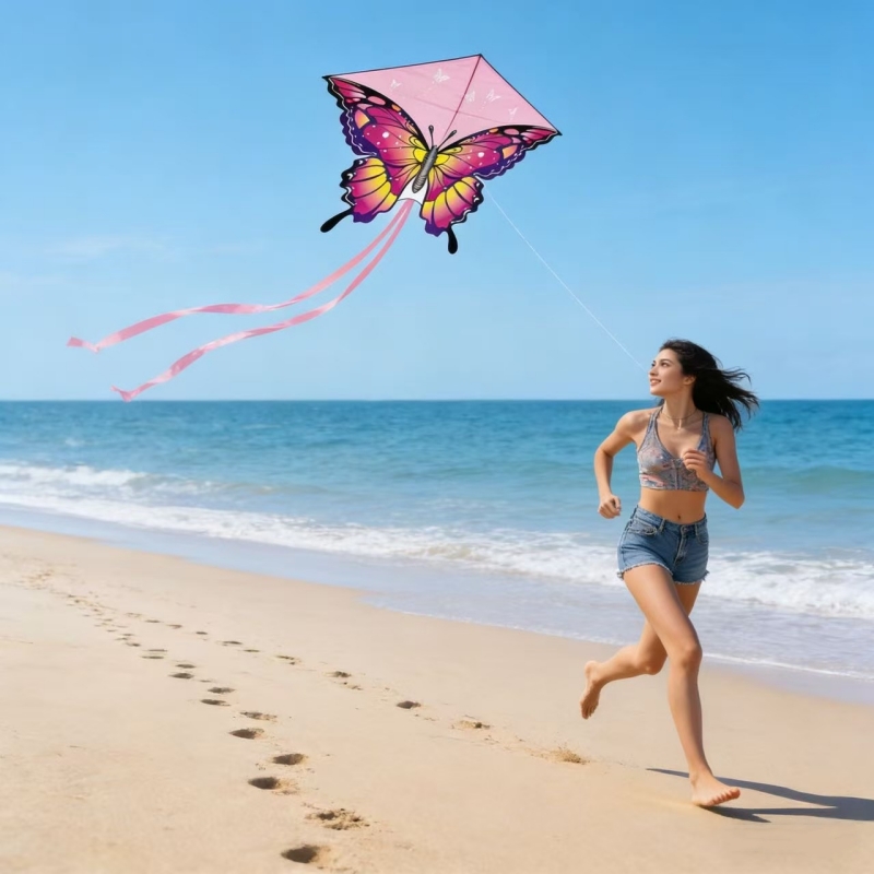 Kite Wind Outdoor - ว่าวผีเสื้อแบบใหม่ ว่าวไนลอนสำหรับเด็ก ว่าวมืออาชีพ ว่าวรูปงู พร้อมสายว่าว ว่าววัดทิศทางลม