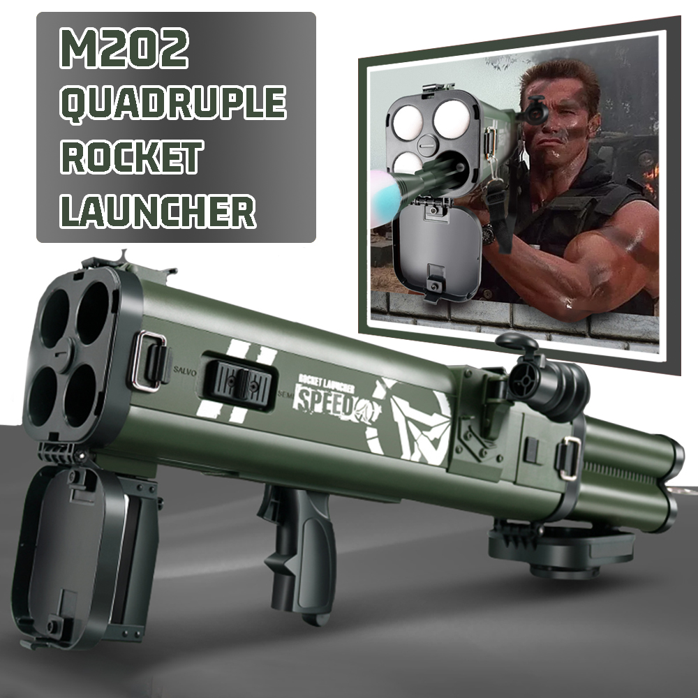 Foam Dart Gun - M202 เครื่องยิงจรวดสี่ลำกล้อง เครื่องยิงลูกดอกโฟม ชุดของเล่นเครื่องยิงจรวดพลาสติก สำหรับเด็กผู้ชายและเด็กๆ อายุ