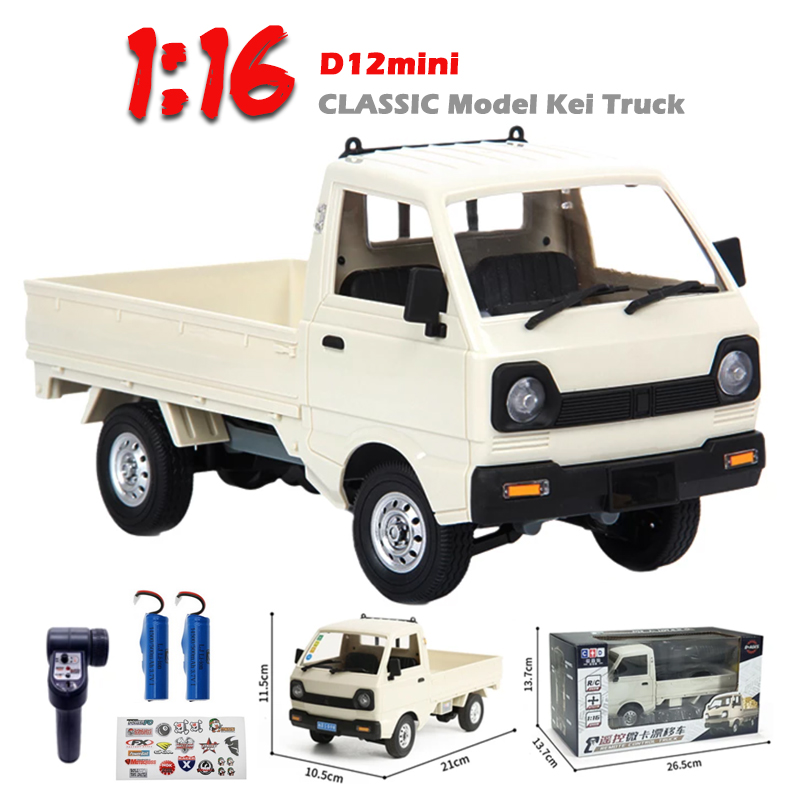 Kid Toys And More - WPL D12รถบรรทุกของเล่นขนาดเล็ก1:16 mobil RC 2.4G, รถบรรทุกของเล่น