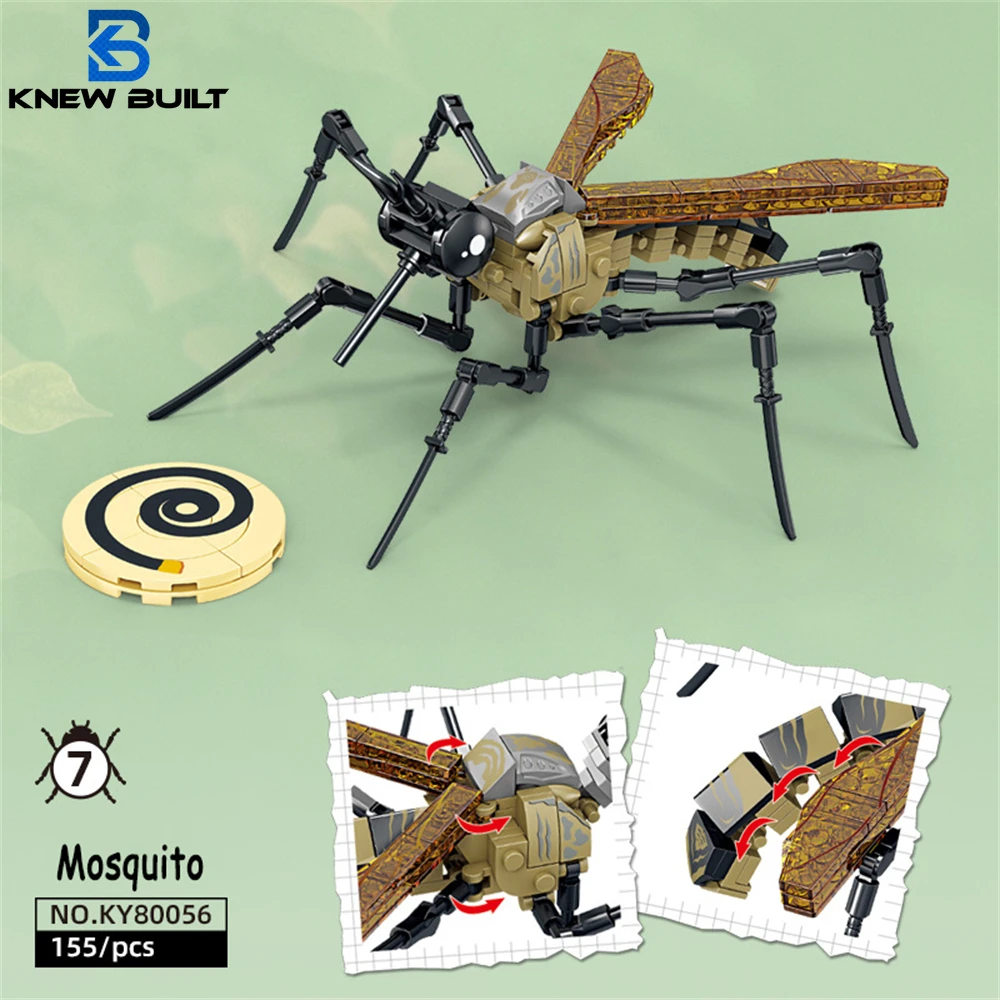 Kid Toys And More - ชุดของเล่นบล็อกตัวต่อแมลงยุง-เล่นได้อย่างยาวนานสำหรับเด็กรุ่นสุดยอดของสะสมกล้วยไม้ตั๊กแตนตำข้าว redviidae & อื่นๆ