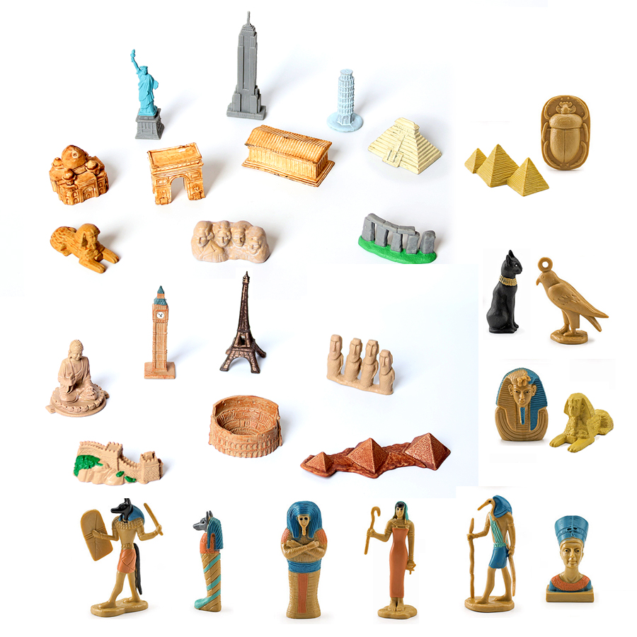 Kids Toys Egypt - ของเล่นเพื่อการศึกษาขนาดเล็กของเล่นของตกแต่งงานปาร์ตี้เพื่อการศึกษาแบบจำลองทางสถาปัตยกรรมของอาคารรอบโลกของเล่นขนาดเล็กเหมือนจริง
