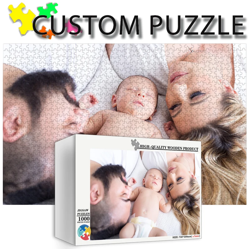 Wooden Puzzle Kids - Photo Custom จิ๊กซอว์ไม้ส่วนบุคคลปริศนากล่อง DIY ของเล่นสําหรับเด็กตกแต่งสะสมตลกผู้ใหญ่ของเล่นของขวัญ