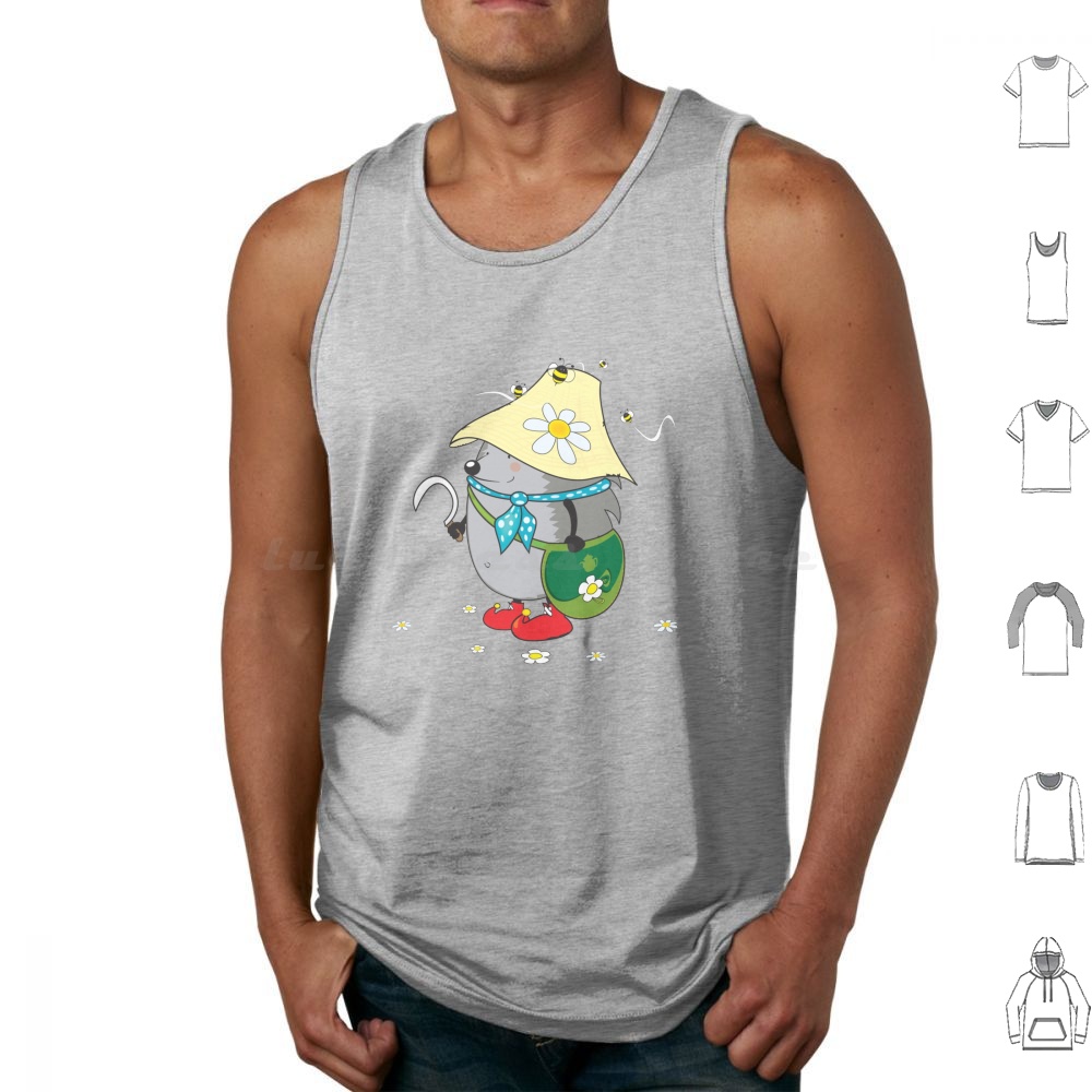 Kids Toys Vector - เสื้อกล้ามลายดรูอิดในป่า ลายการ์ตูนเม่นน่ารัก ตลก ลายกราฟิกสัตว์ ลายกราฟิกสัตว์ป่า ธรรมชาติ