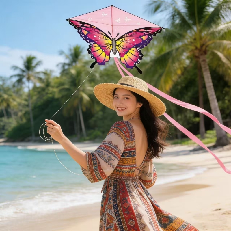 Kite Wind Outdoor - ว่าวผีเสื้อขนาด 140 ซม. ของเล่นกลางแจ้งสำหรับเด็ก ว่าวกีฬา ว่าวล้อ