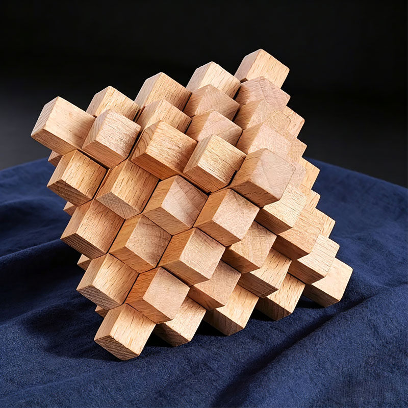 Wooden Puzzle Kids - ตัวต่อไม้รูปสับปะรด ลูปัน ล็อค ของเล่นฝึกสมองสำหรับเด็กและผู้ใหญ่ ของเล่นเสริมพัฒนาการ ฝึกไอคิว