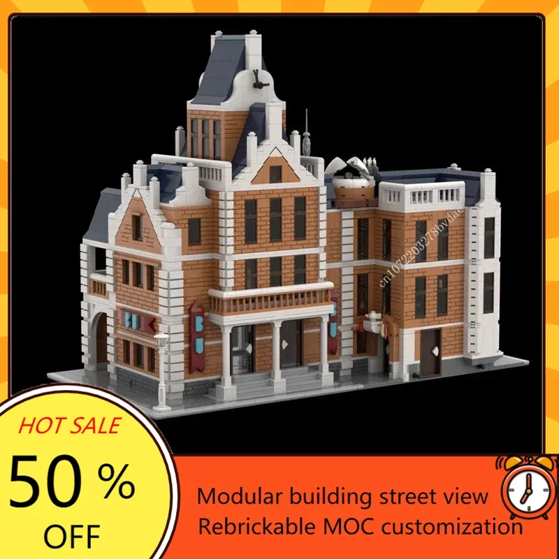 Kids Toys Xmas - 3998PCS ที่กำหนดเอง MOC โมดูลาร์มหาวิทยาลัยสตรีทวิวปริศนาที่กำหนดเองรุ่นเทคโนโลยี DIY ประกอบวันเกิดเด็กคริสต์มาสของเล่นของขวัญ