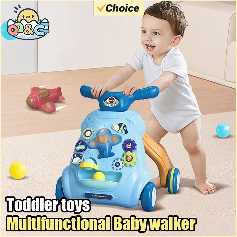 Kids Toys Under 50 - รถหัดเดินเด็กแบบผลักและดึง ของเล่นเสริมพัฒนาการอเนกประสงค์ มีเสียงเพลง ช่วยพัฒนาทักษะการเคลื่อนไหว ของขวัญวันเกิดสำหรับเด็กวัยหัดเดินและทารก
