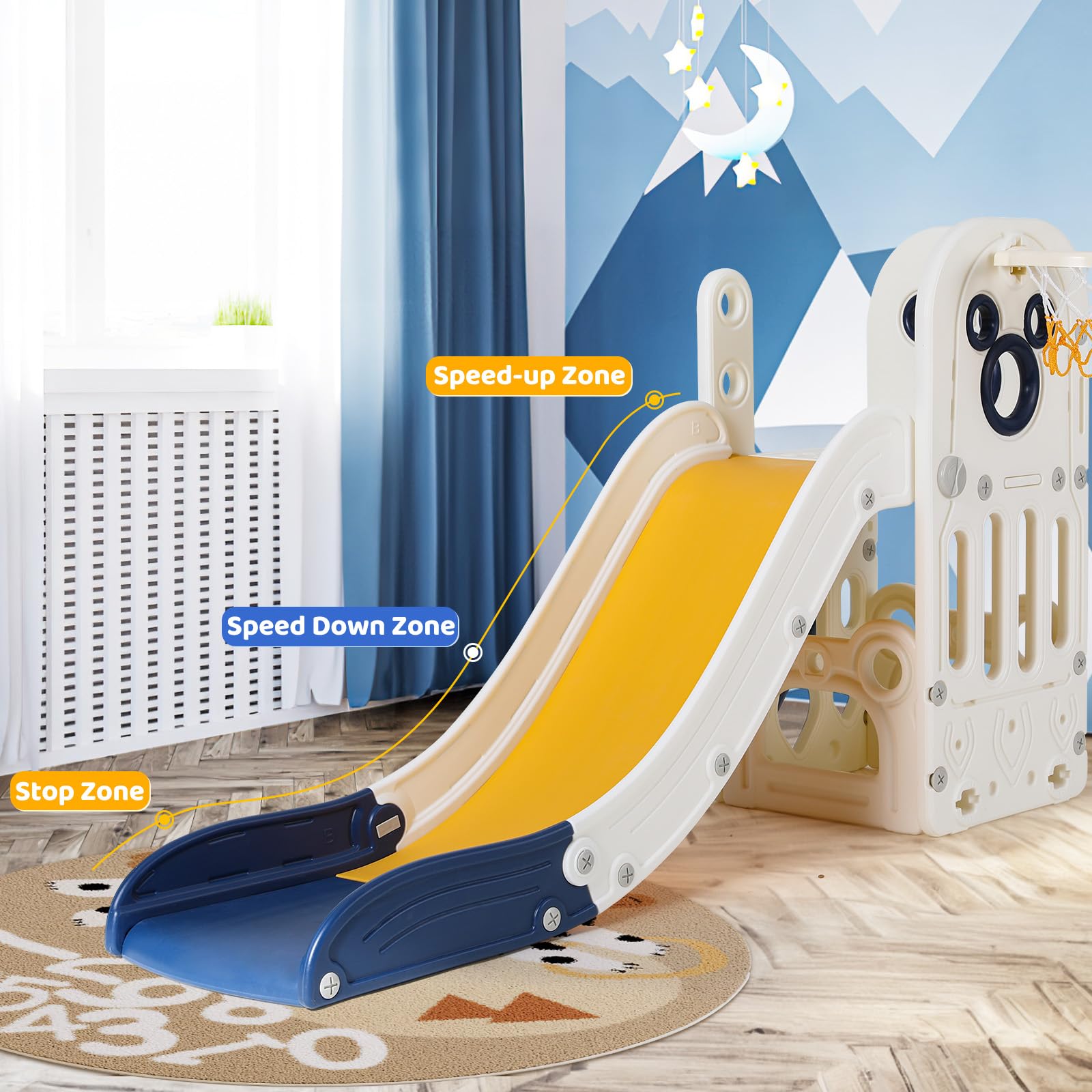 ชุดสไลด์เด็กเล็ก 6 in 1, โครงป - Basketball Hoop Kids Indoor บทวิจารณ์และราคา