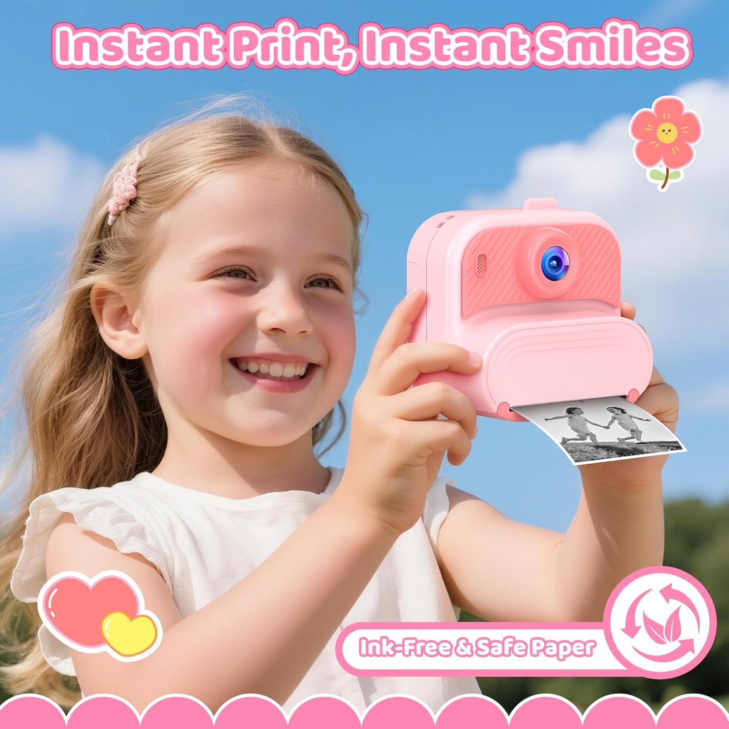 กล้องถ่ายรูปพิมพ์ภาพทันที 48MP - Kids Toys Xmas บทวิจารณ์และราคา
