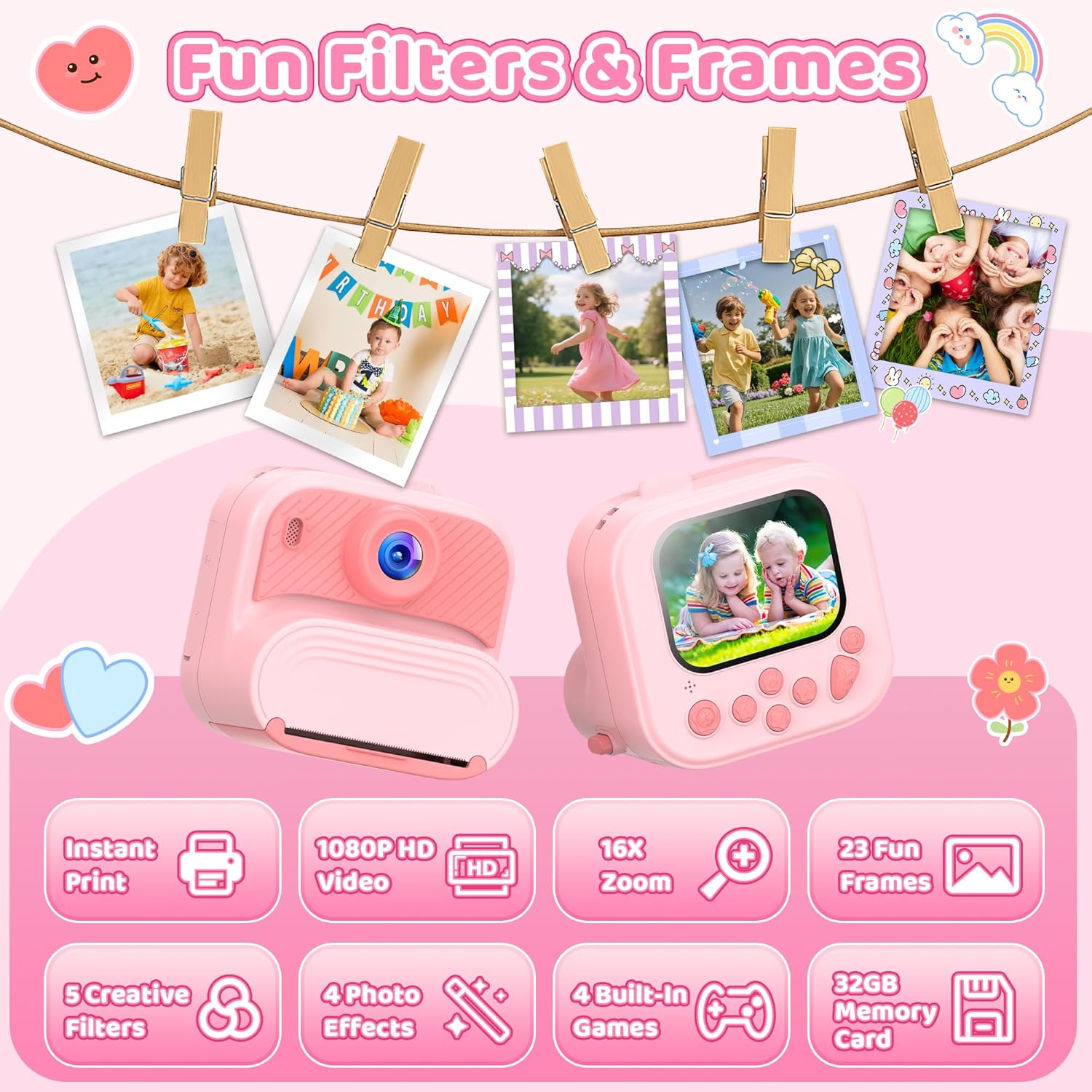กล้องถ่ายรูปพิมพ์ภาพทันที 48MP - Kids Toys Xmas บทวิจารณ์และราคา